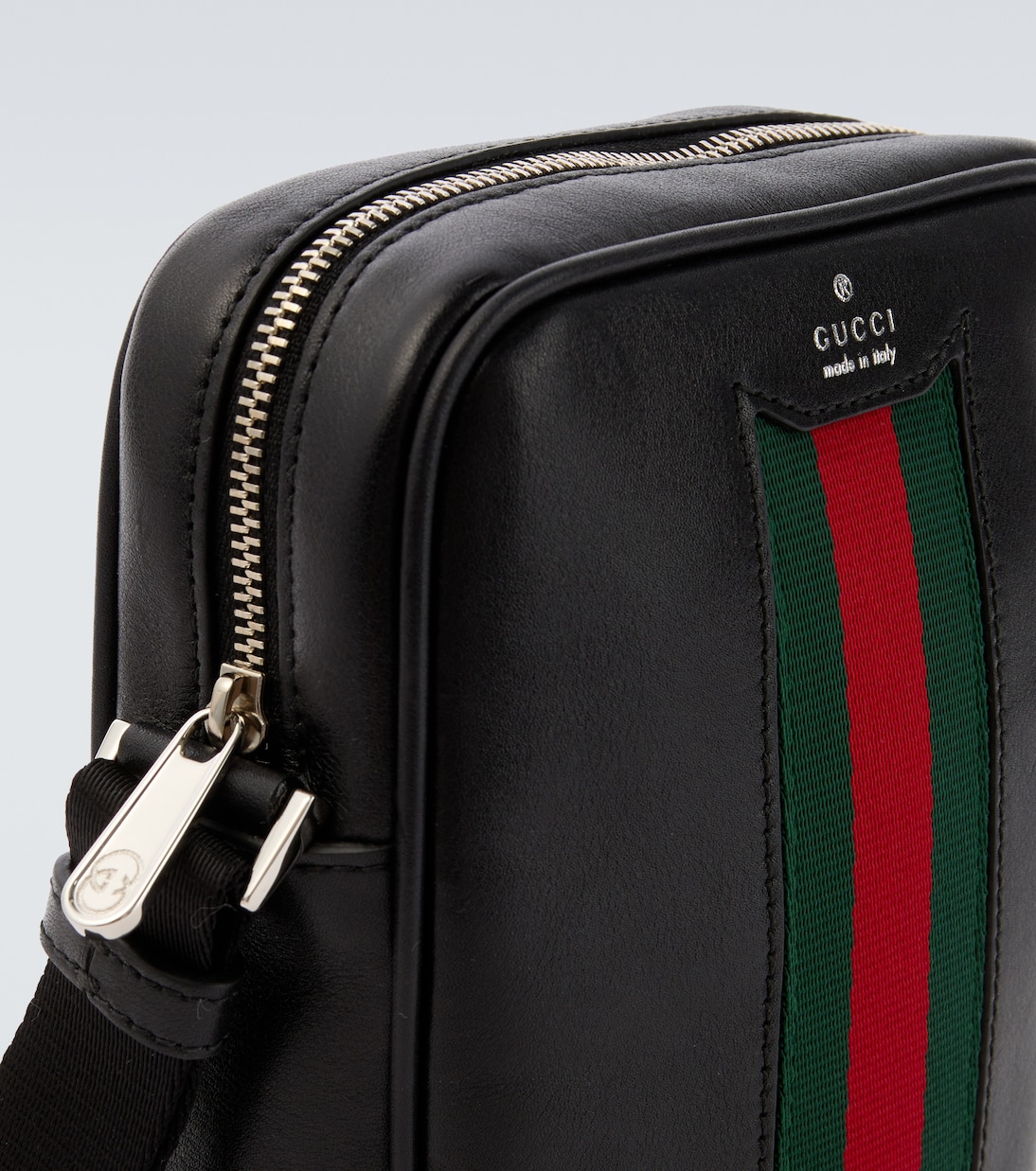 Web Trademark Mini leather crossbody bag | Gucci