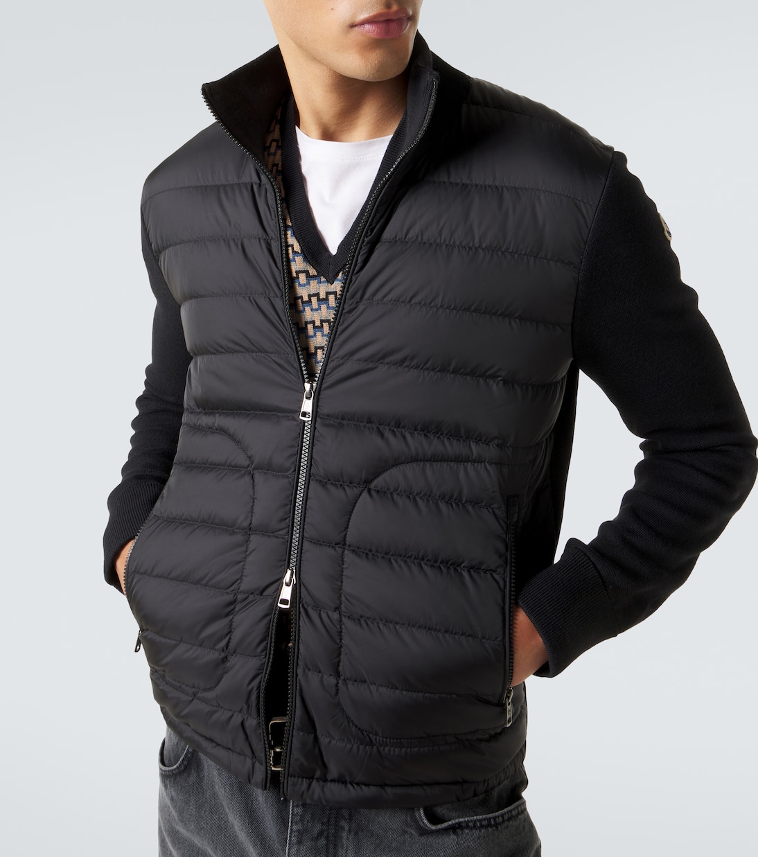 Daunenjacke Tricot mit Strick | Moncler