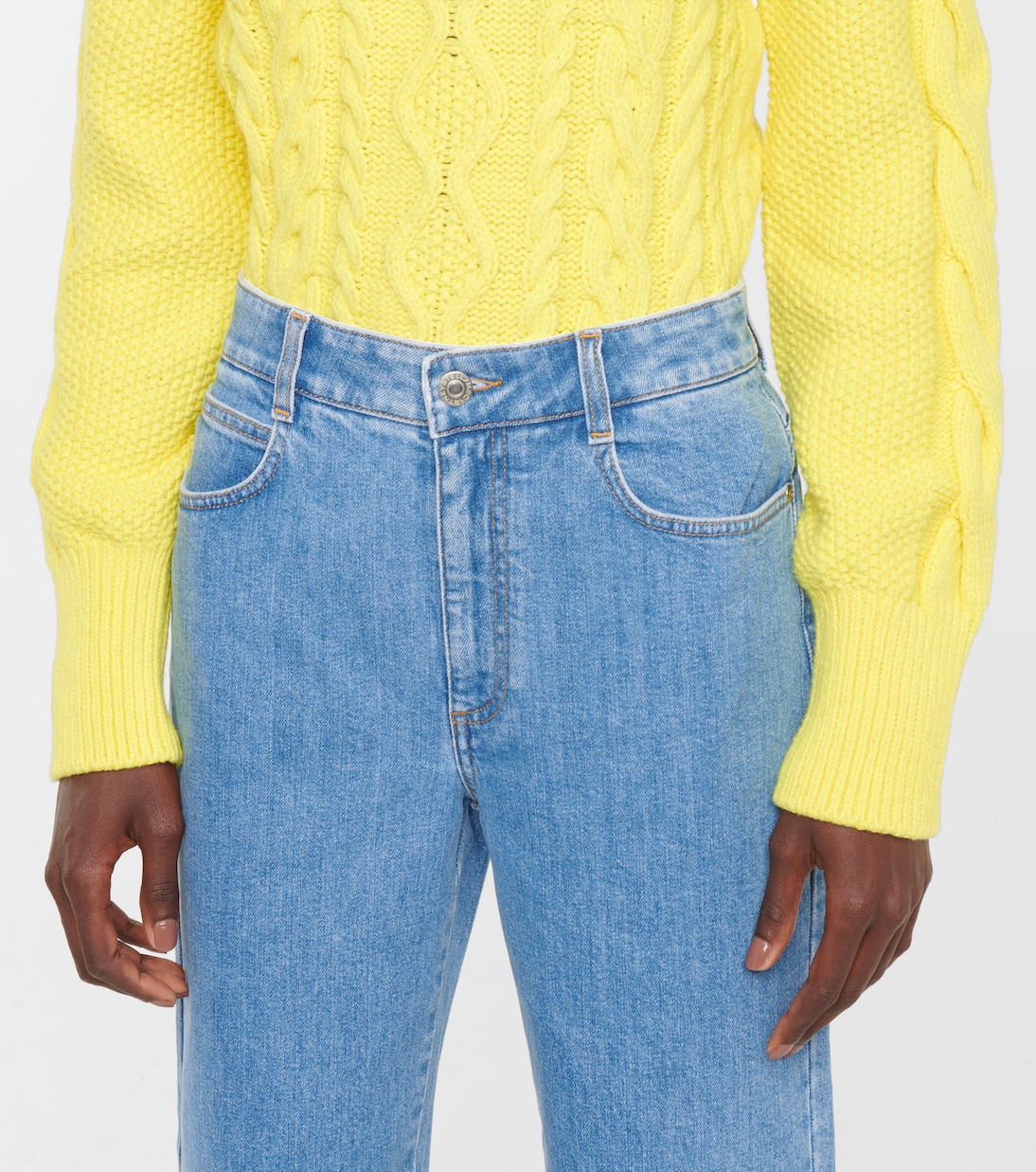 High-Rise Cropped Straight Jeans | Stella McCartney