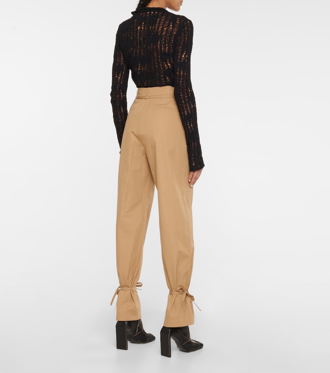 High-rise tapered cotton pants | Acne Studios