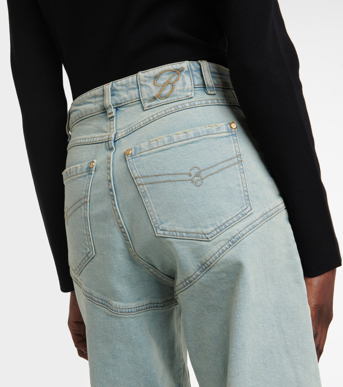 Paneled high-rise wide jeans | Blumarine