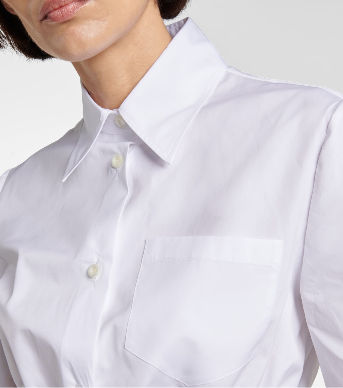 Camicia cropped in cotone | Prada
