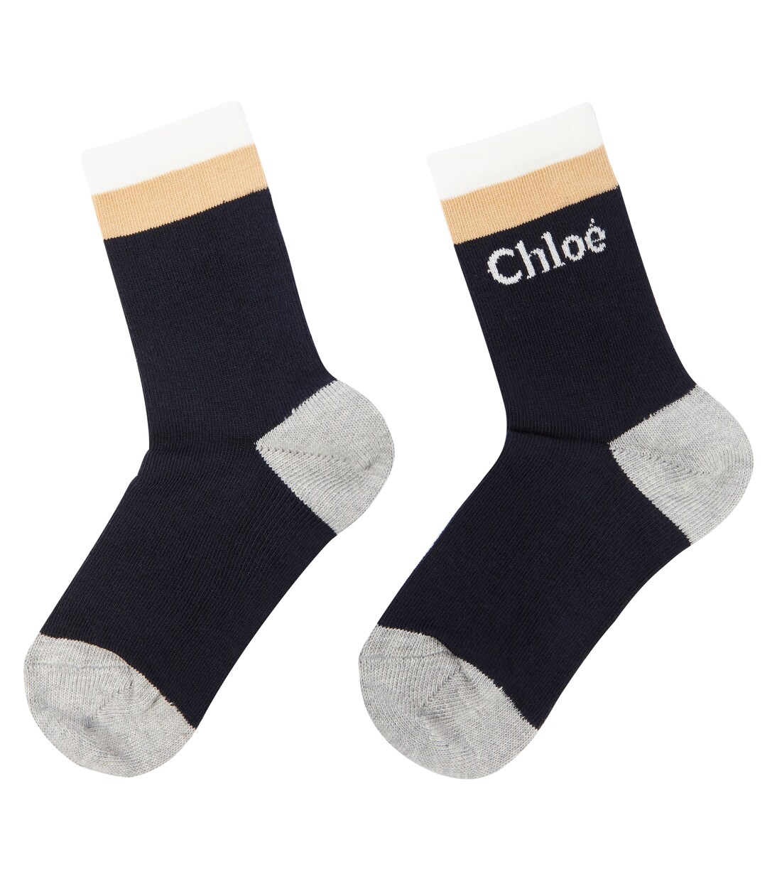 Colorblocked cotton-blend socks | Chloé Kids