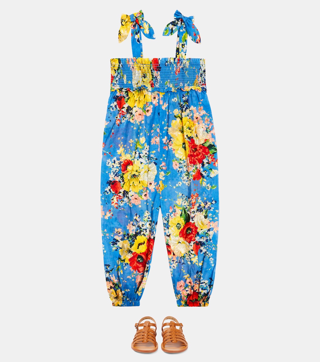 Alight shirred cotton jumpsuit | Zimmermann Kids