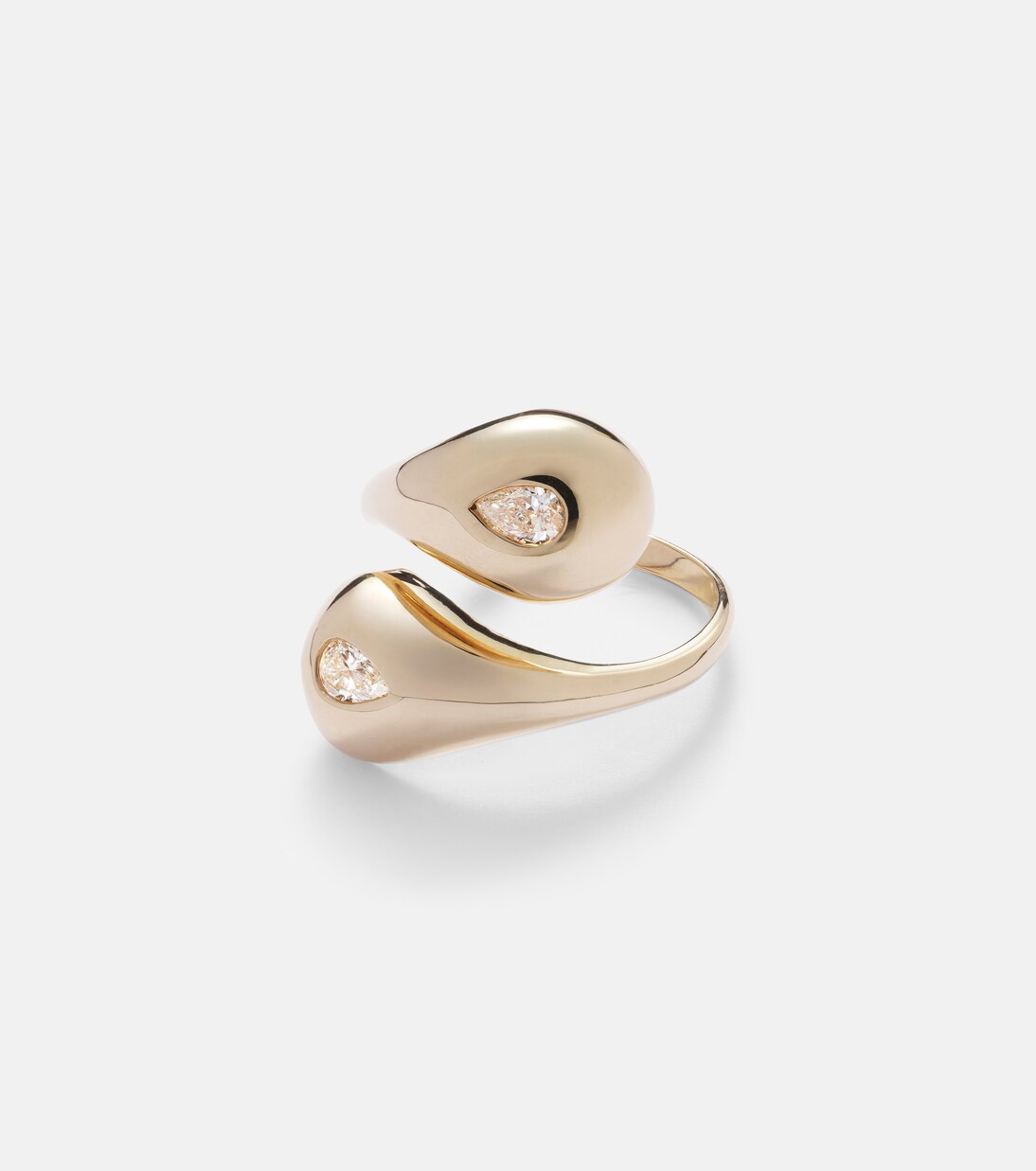 Ring Water Droplet aus 14kt Gelbgold mit Diamanten | Mateo