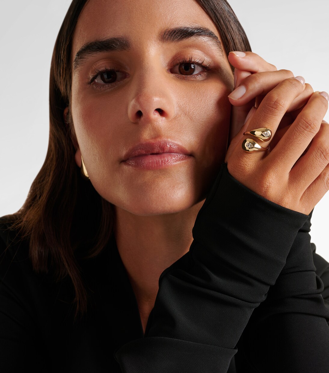 Ring Water Droplet aus 14kt Gelbgold mit Diamanten | Mateo