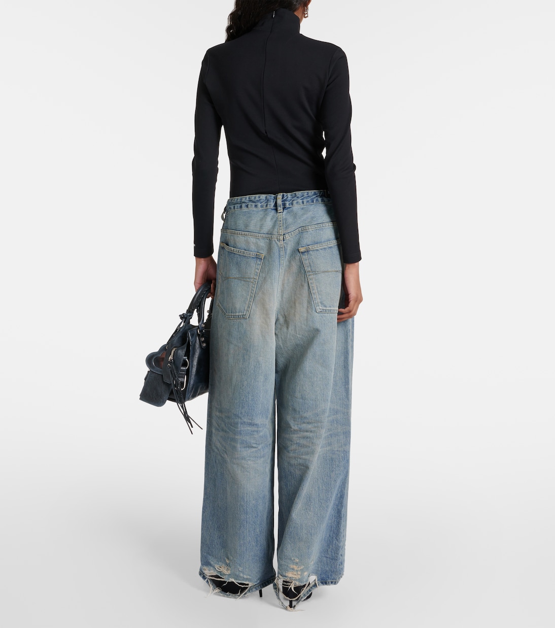 Jeans anchos de tiro medio | Balenciaga