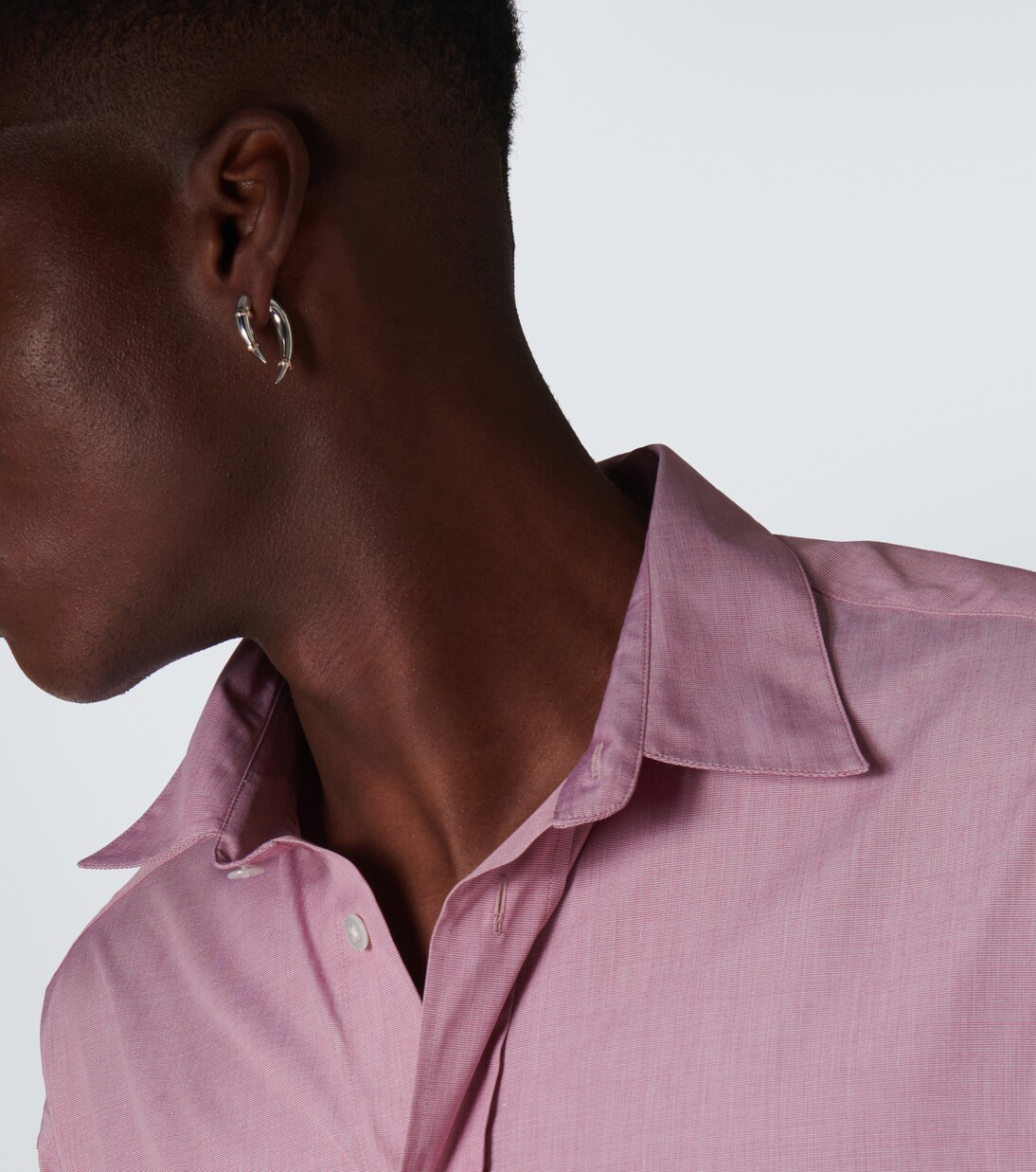 Horn 14kt white and yellow gold single earring | Rainbow K