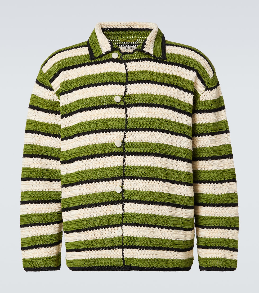 Weedy striped crochet cotton shirt | Bode