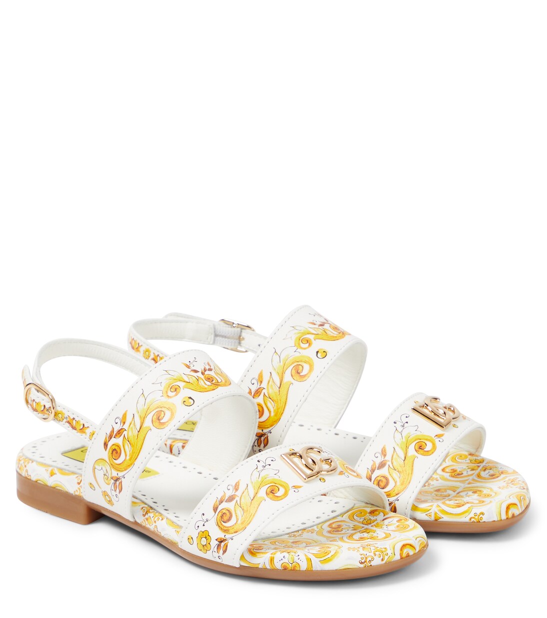 Printed leather sandals | Dolce&Gabbana Kids