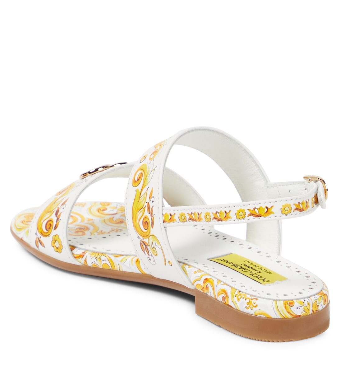 Printed leather sandals | Dolce&Gabbana Kids
