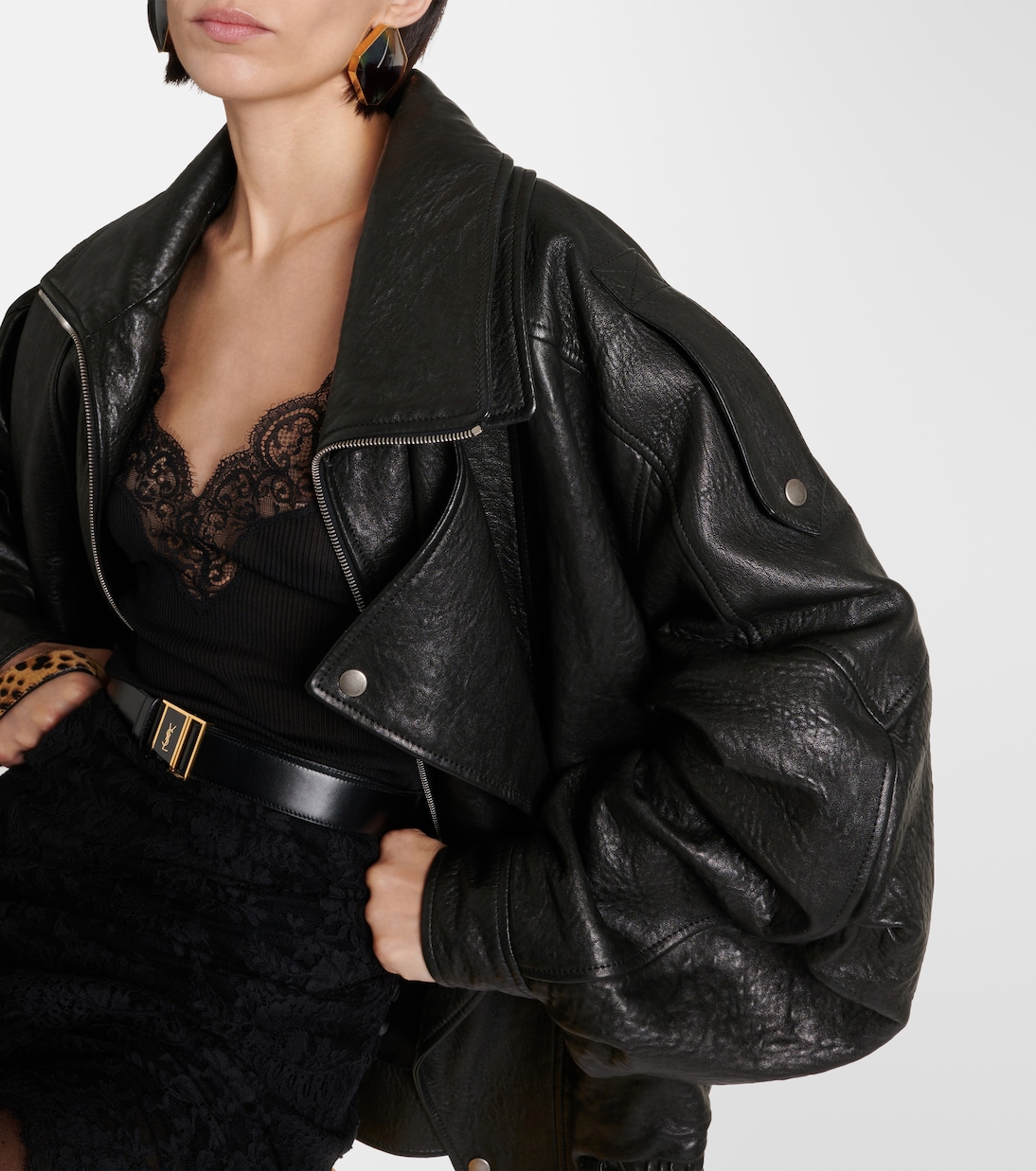 Oversized leather blouson | Saint Laurent