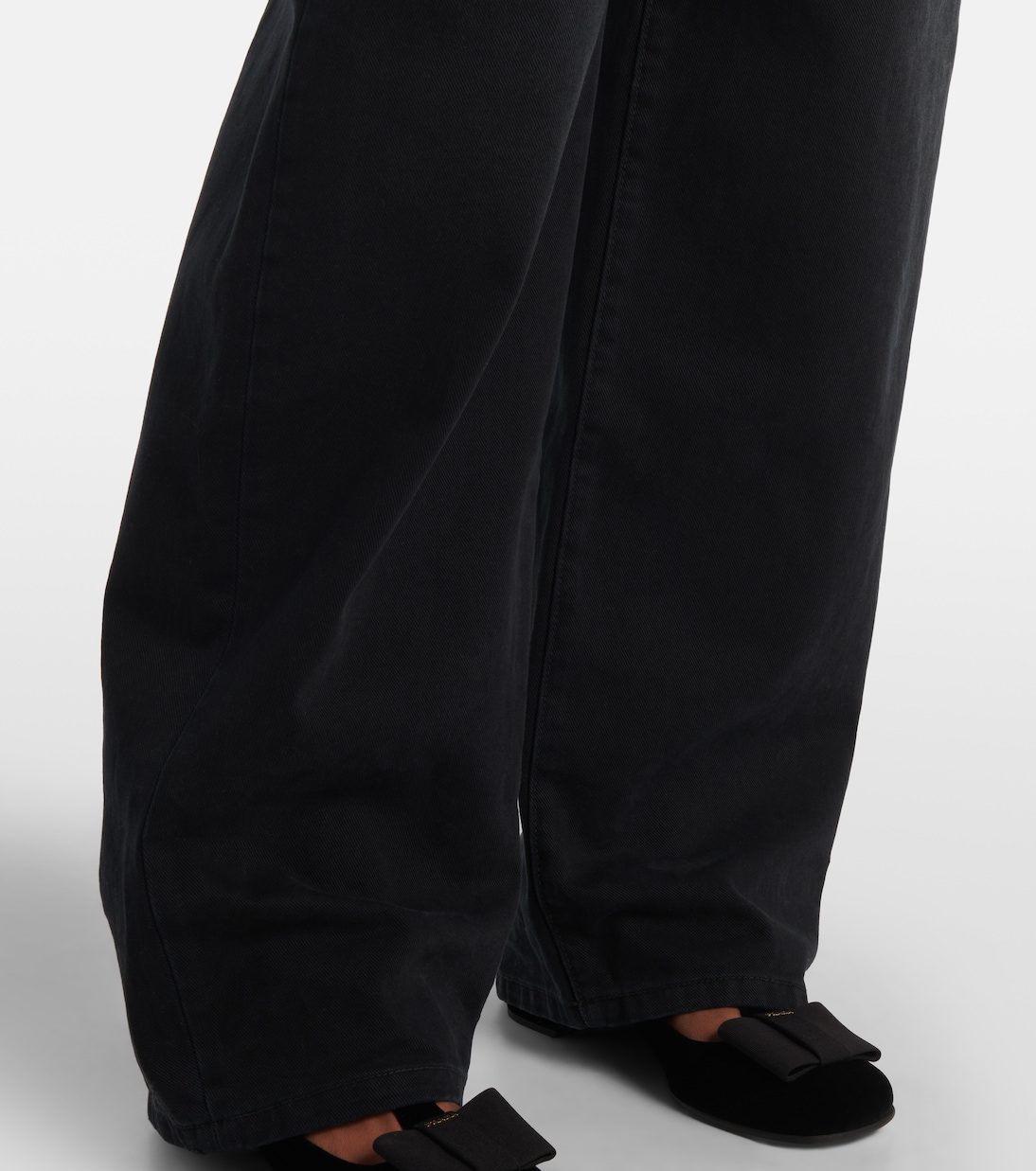 Jeans anchos de tiro alto | Prada