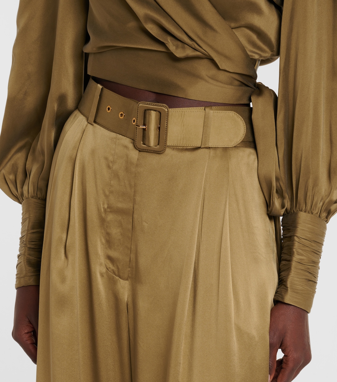 Pantalones anchos Tuck de seda | Zimmermann