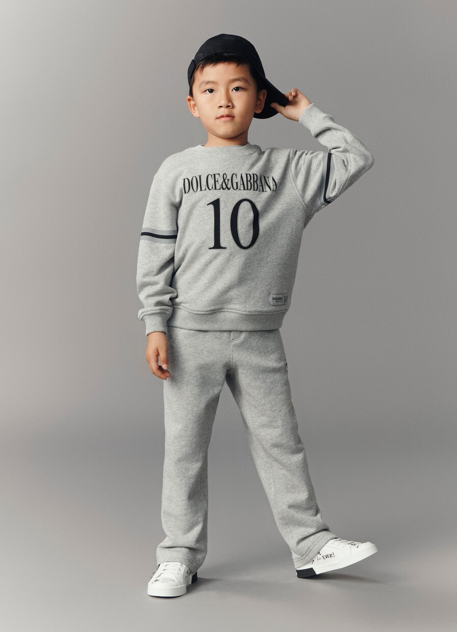 Printed cotton jersey sweatshirt | Dolce&Gabbana Kids