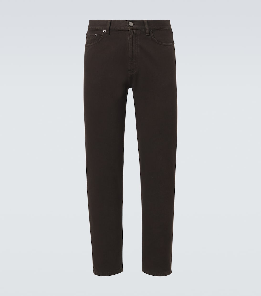 Leather-trimmed cotton straight pants | Zegna