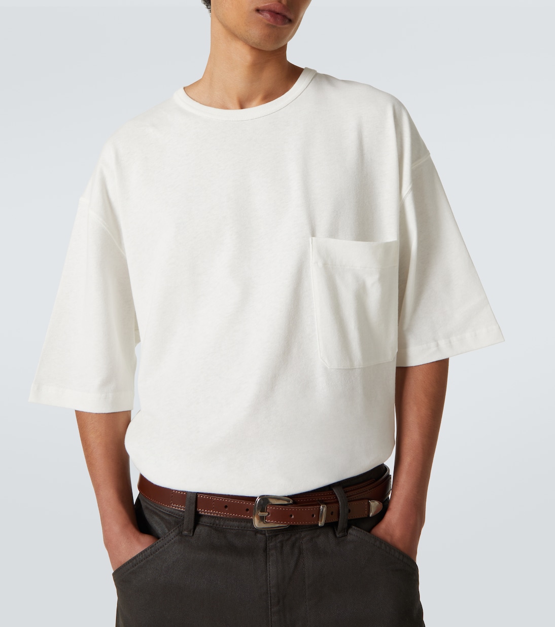 Boxy cotton and linen T-shirt | Lemaire