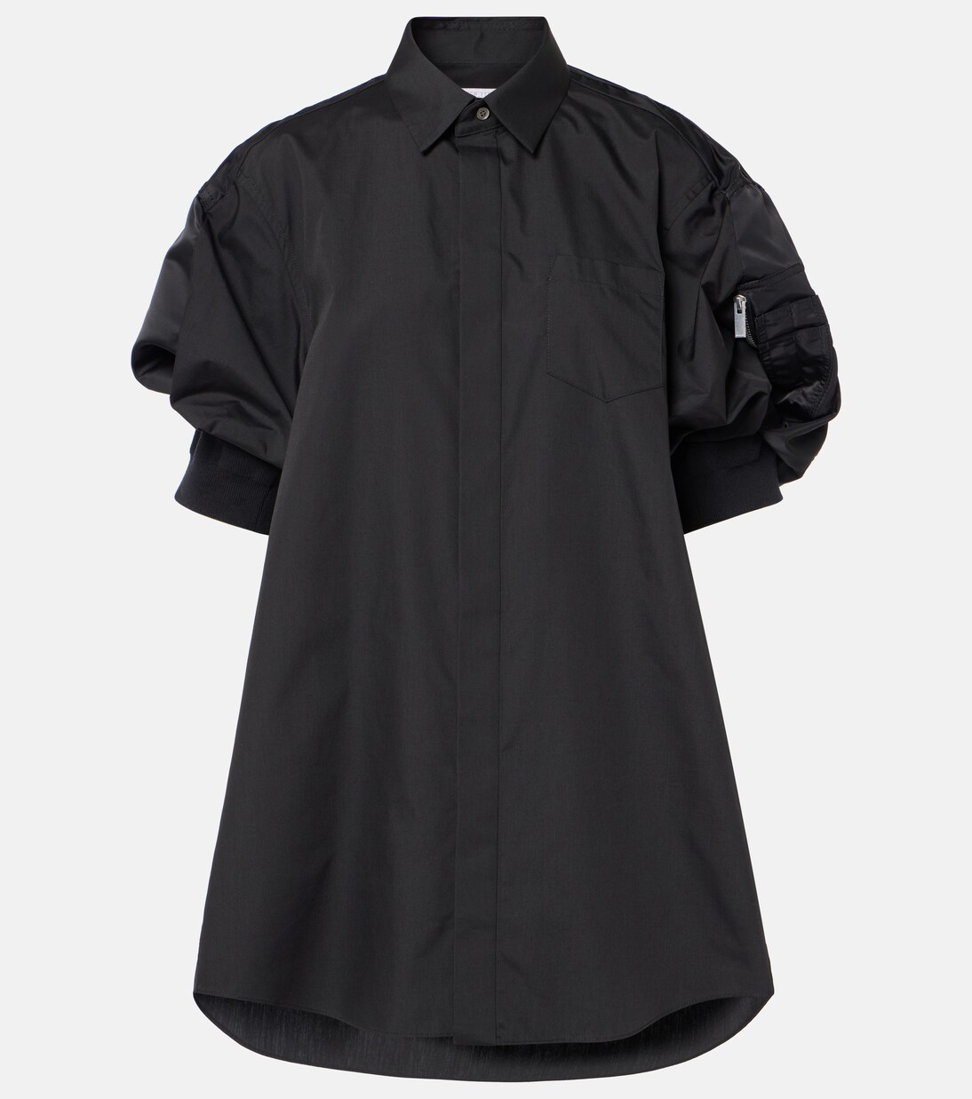 Poplin and technical twill shirt dress | Sacai