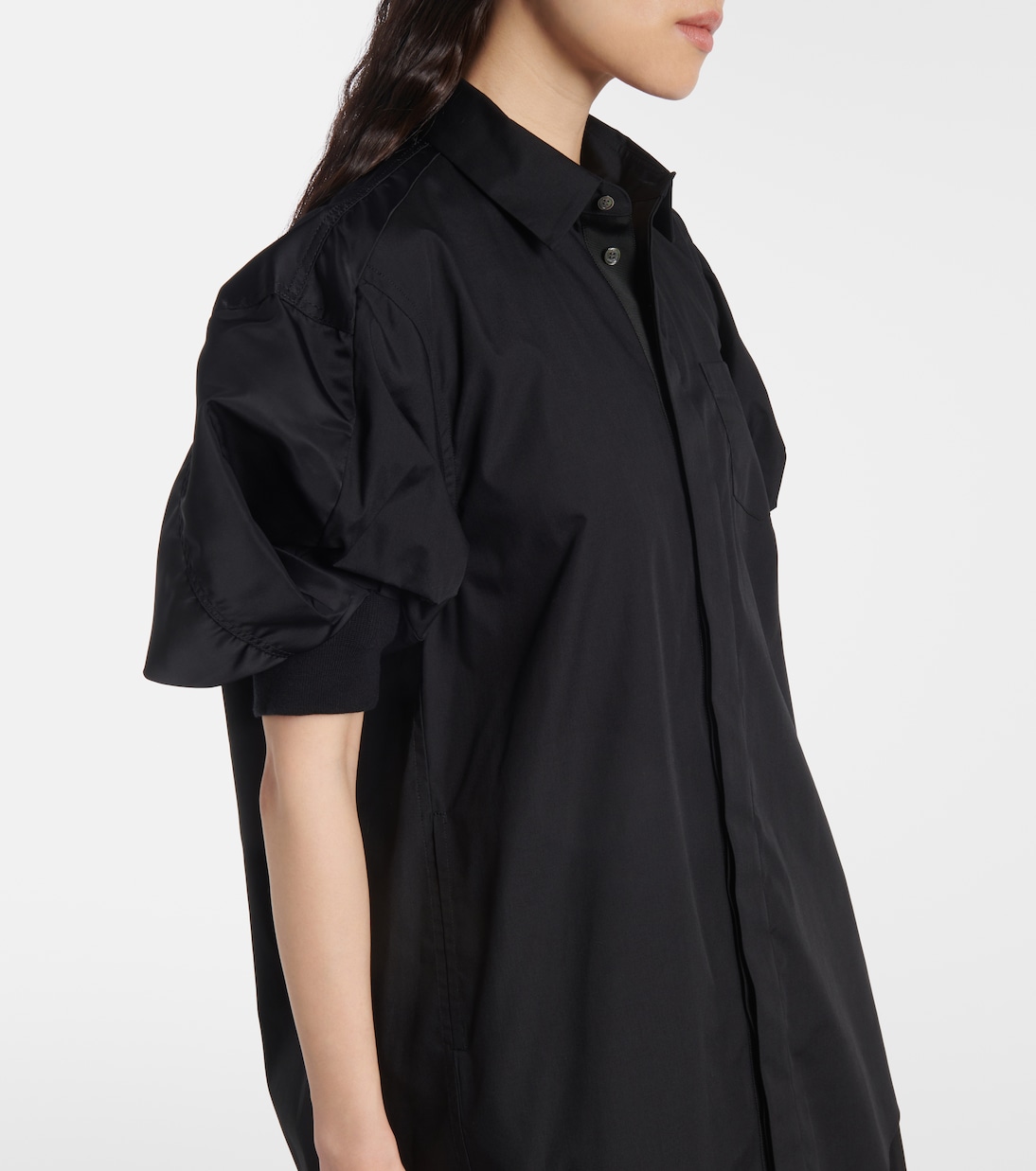 Poplin and technical twill shirt dress | Sacai