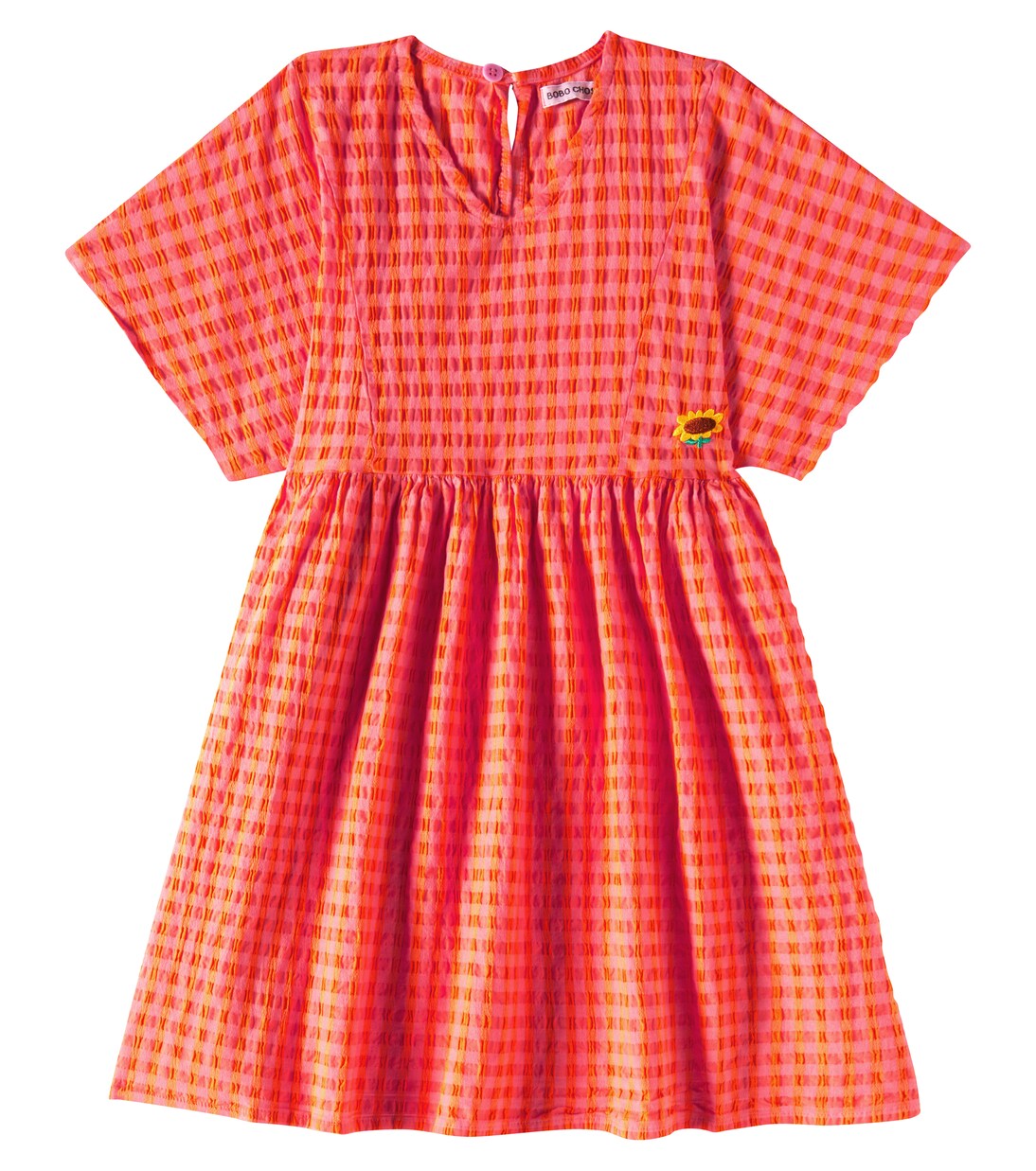 Checked cotton-blend dress | Bobo Choses