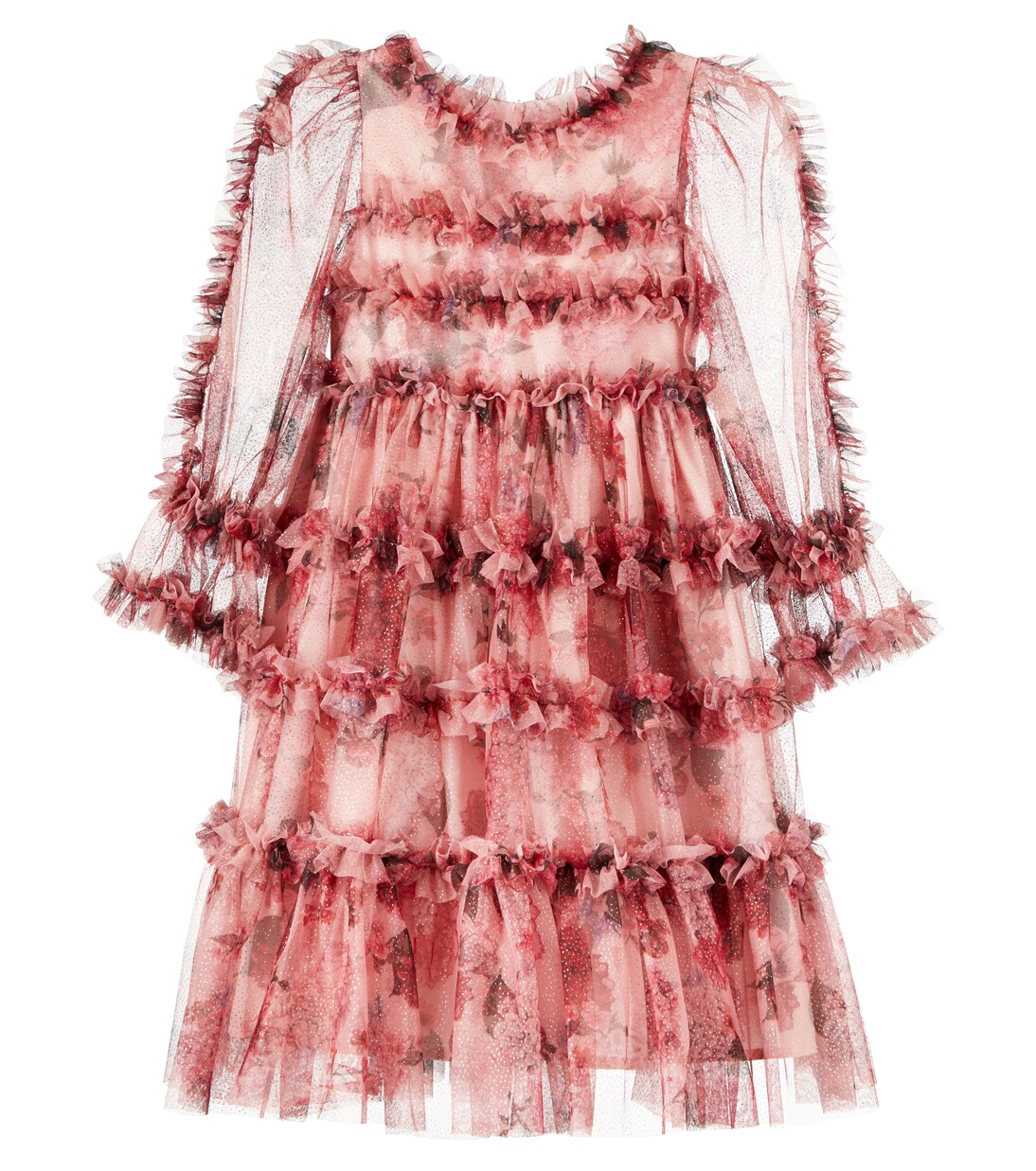 Ruffled floral tulle dress | Patachou