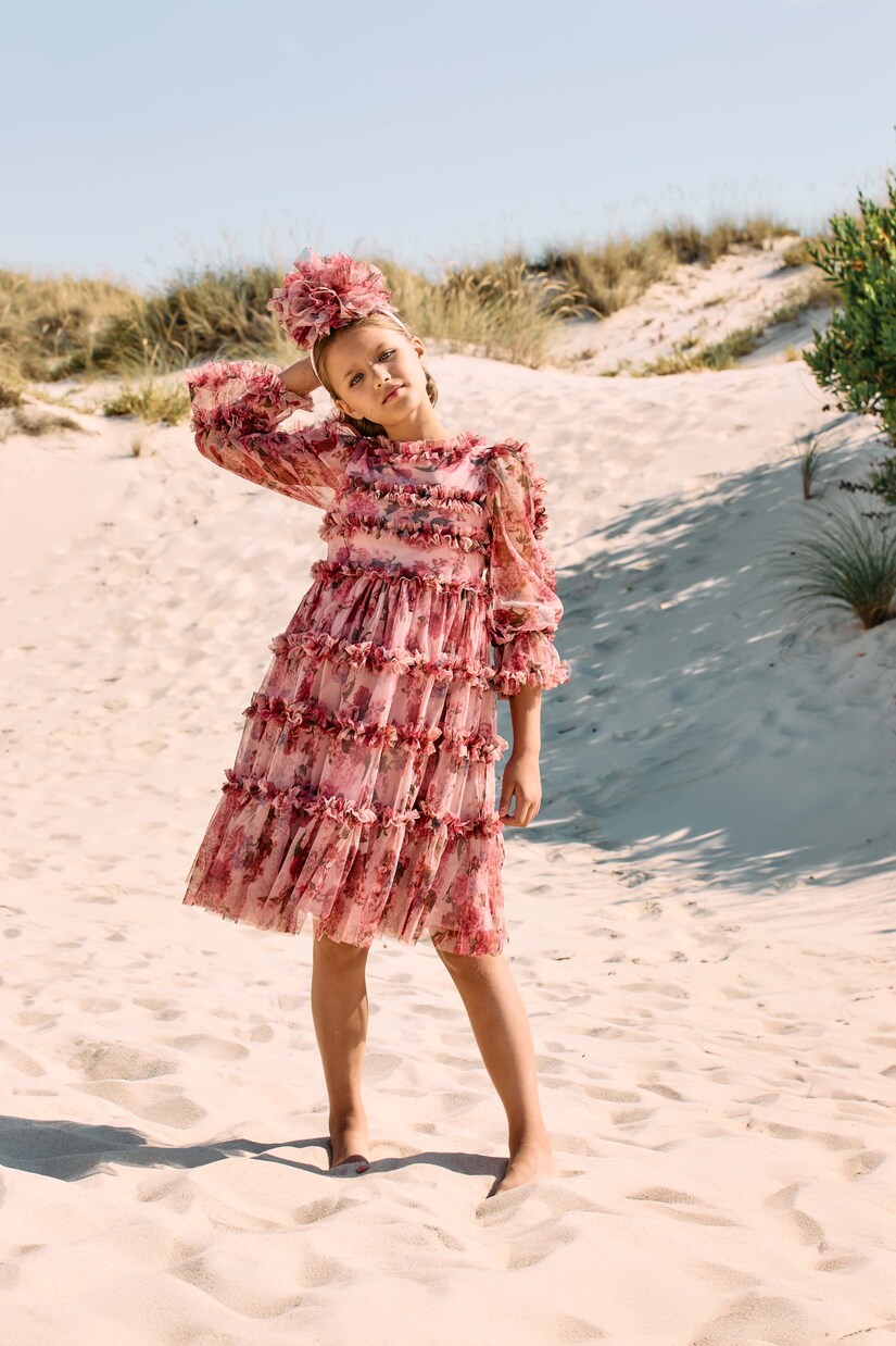 Ruffled floral tulle dress | Patachou