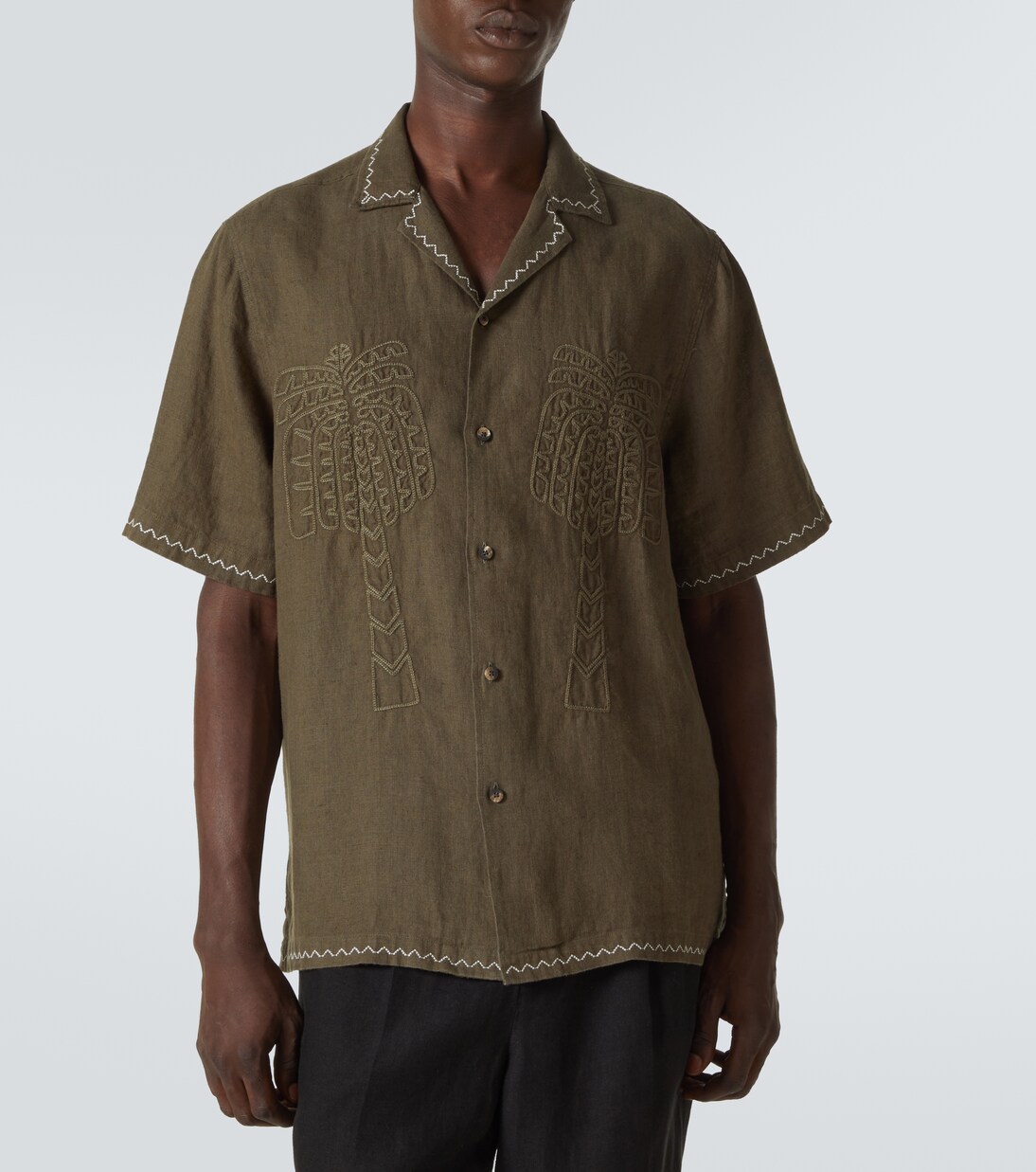 Chemise Flavio brodée en lin | Frescobol Carioca