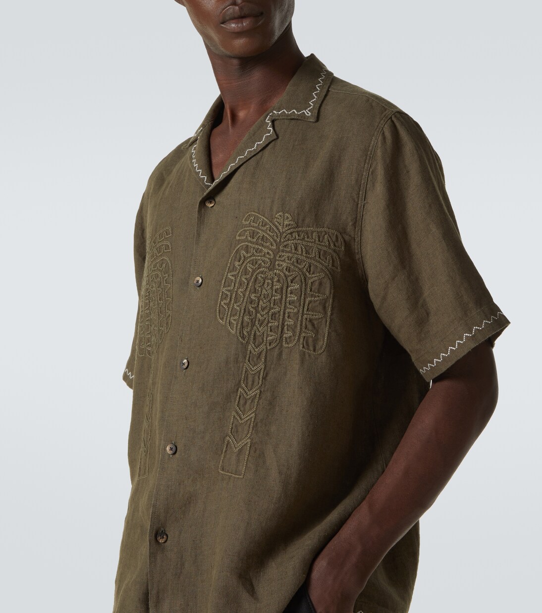 Chemise Flavio brodée en lin | Frescobol Carioca