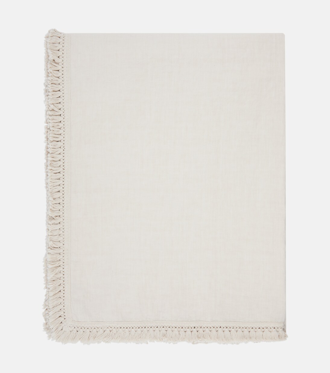 Large fringed linen tablecloth | Once Milano