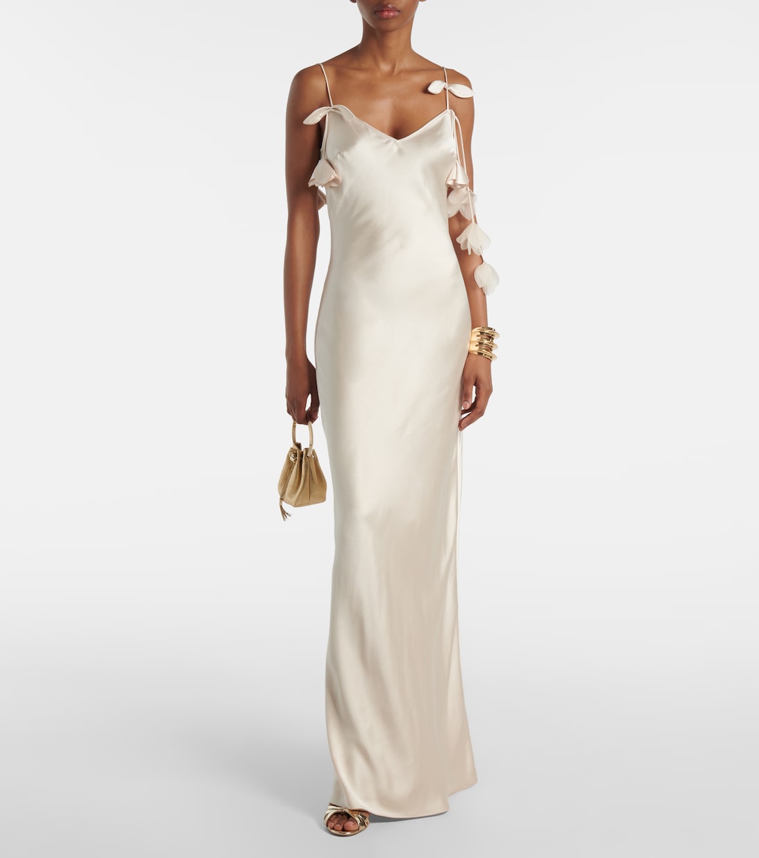 Robe de mariée en satin à fleurs | Self-Portrait