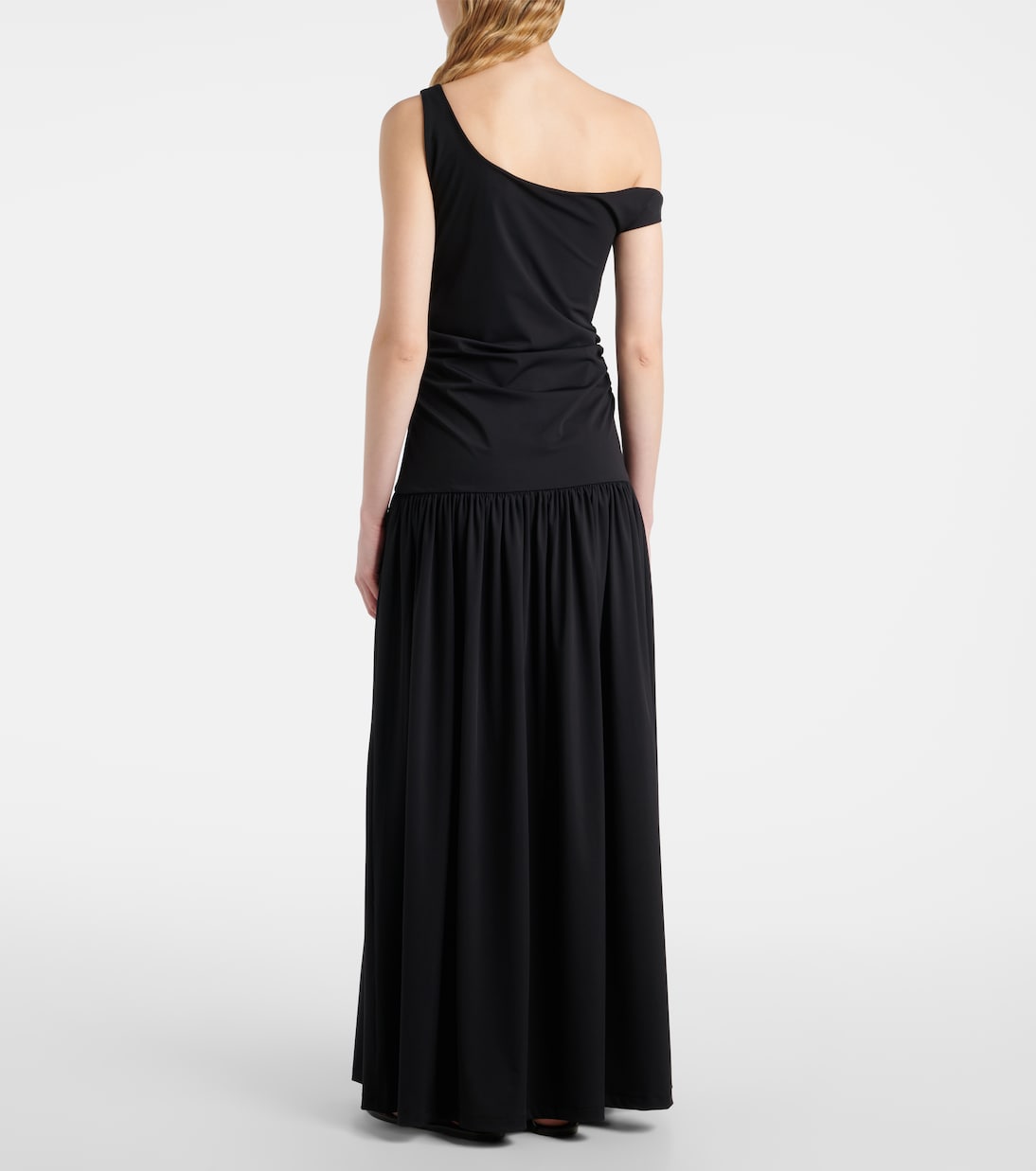 One-shoulder plissé maxi dress | Róhe