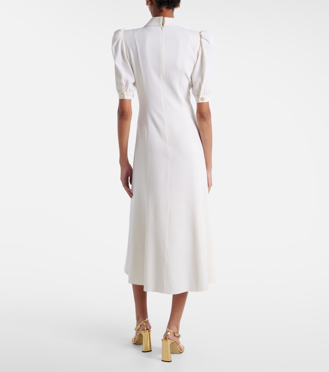 Robe midi en crêpe de laine mélangée | Alessandra Rich