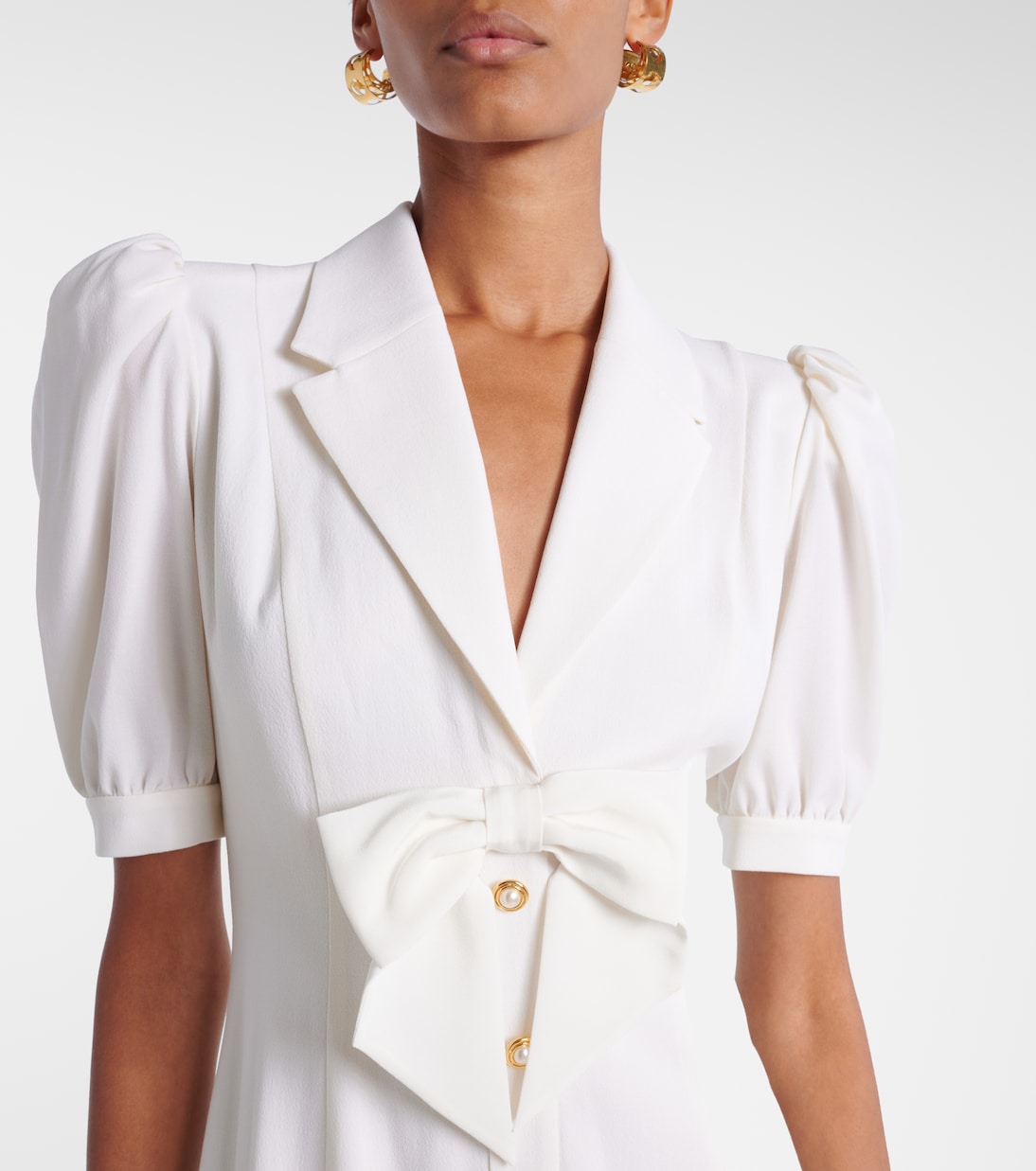 Robe midi en crêpe de laine mélangée | Alessandra Rich