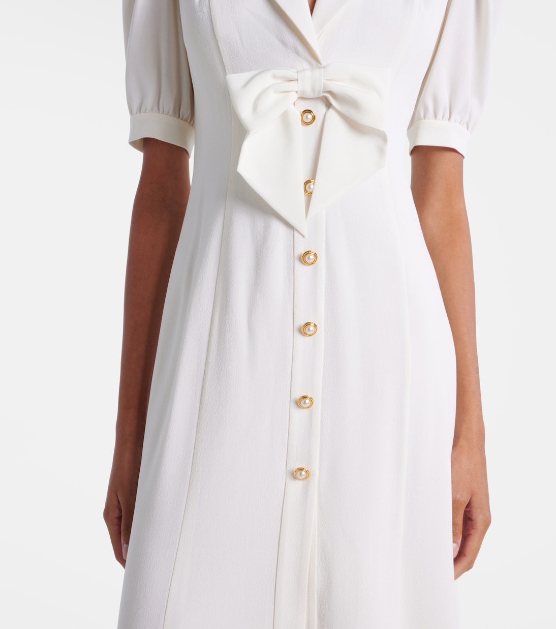 Robe midi en crêpe de laine mélangée | Alessandra Rich