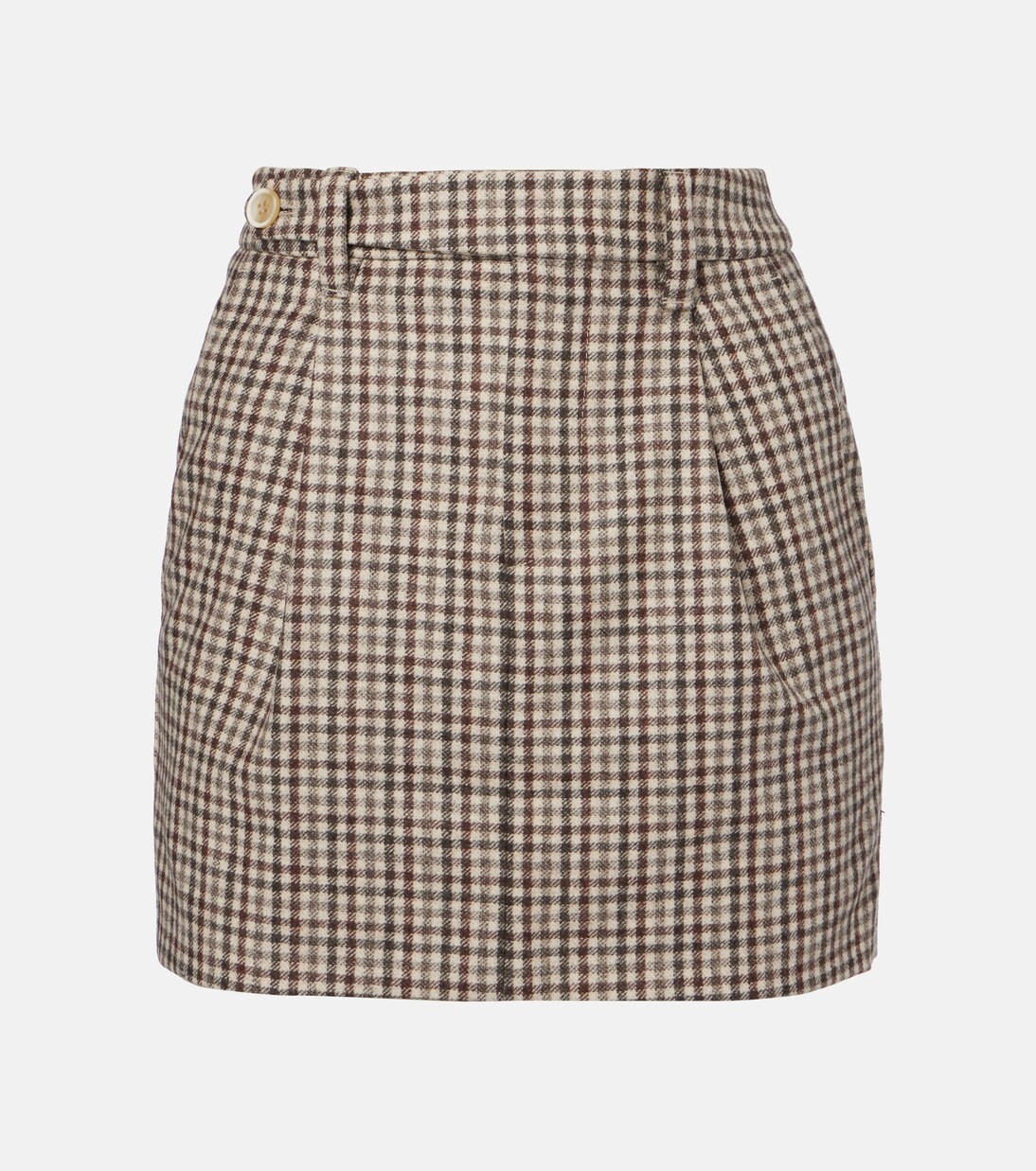 Checked virgin wool flannel miniskirt | Brunello Cucinelli