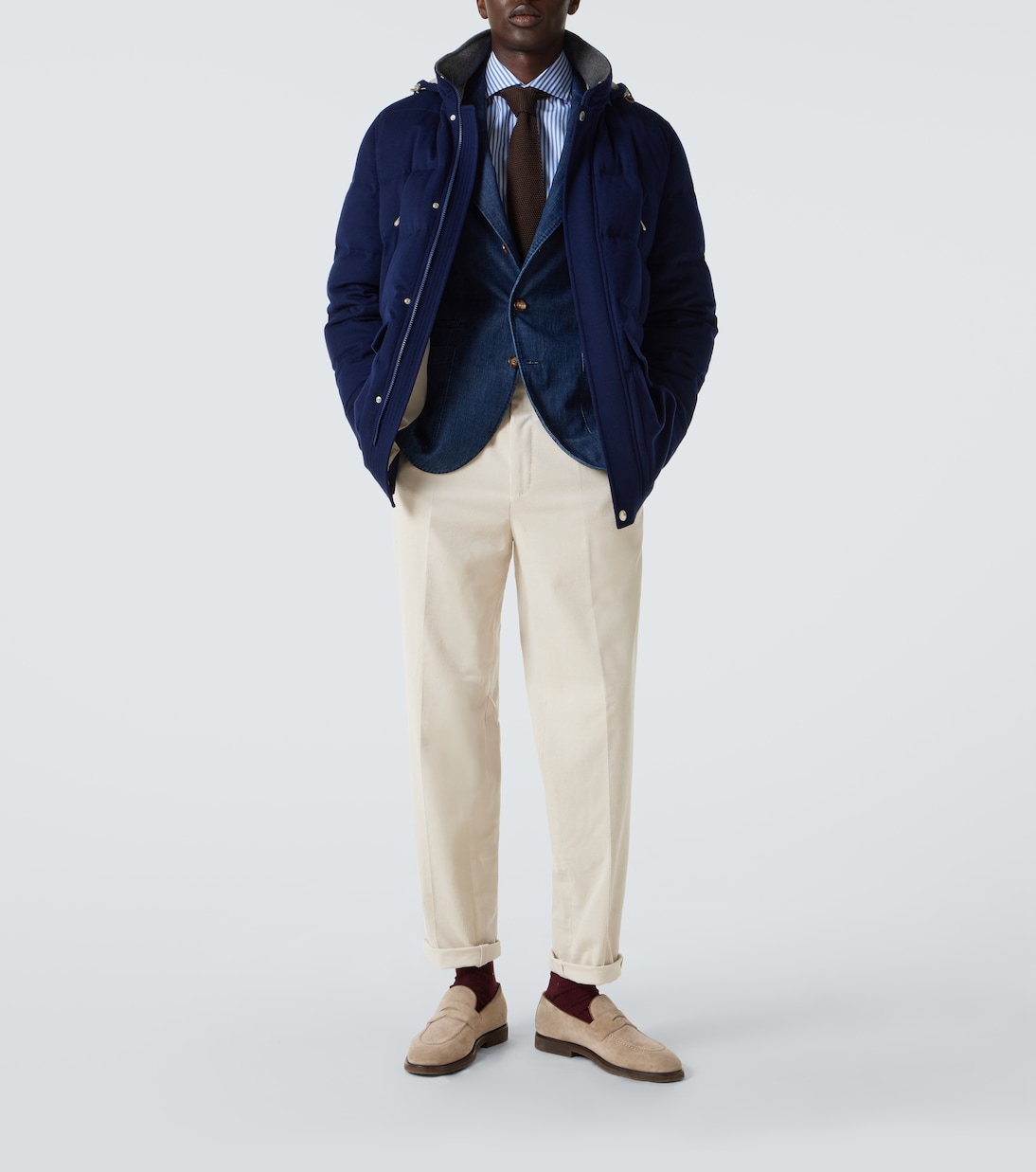 Wool flannel down jacket | Brunello Cucinelli