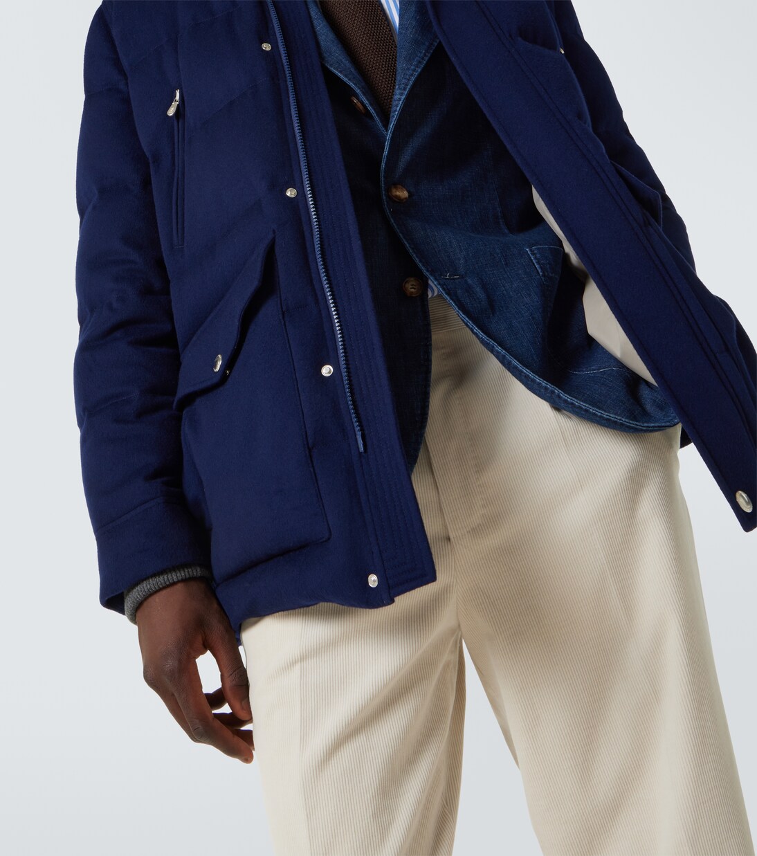 Wool flannel down jacket | Brunello Cucinelli