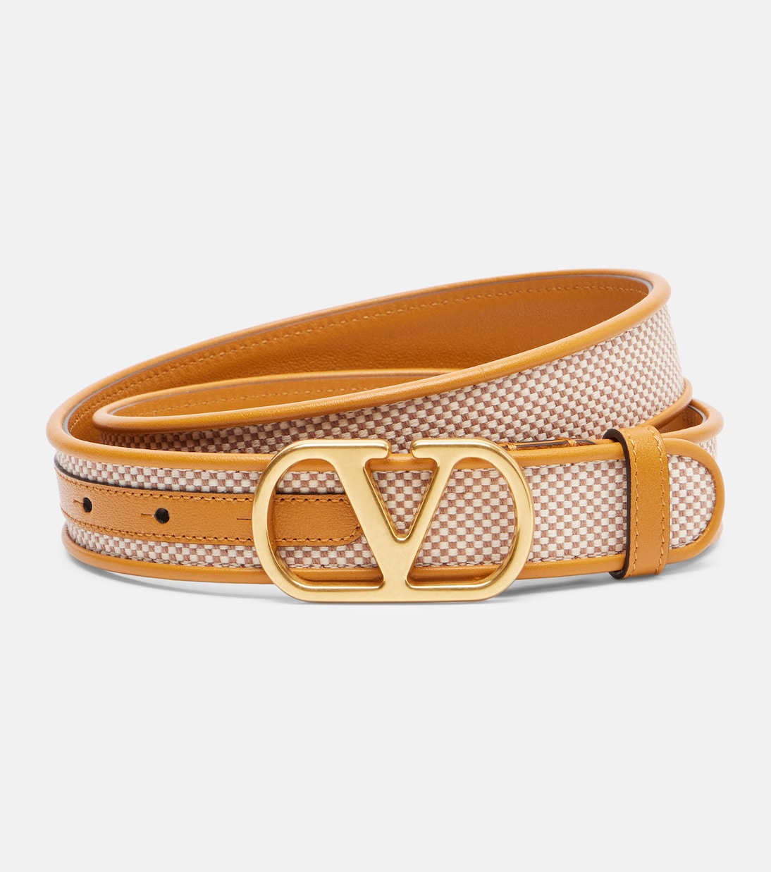 Ceinture VLogo en toile et cuir | Valentino Garavani