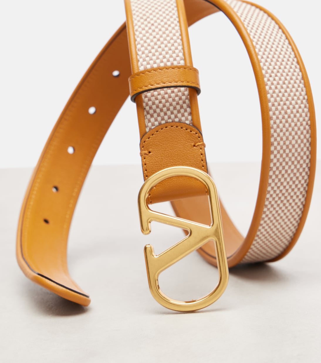 Ceinture VLogo en toile et cuir | Valentino Garavani