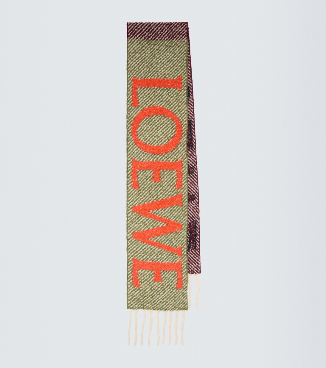 Fringed logo alpaca and wool-blend scarf | Loewe