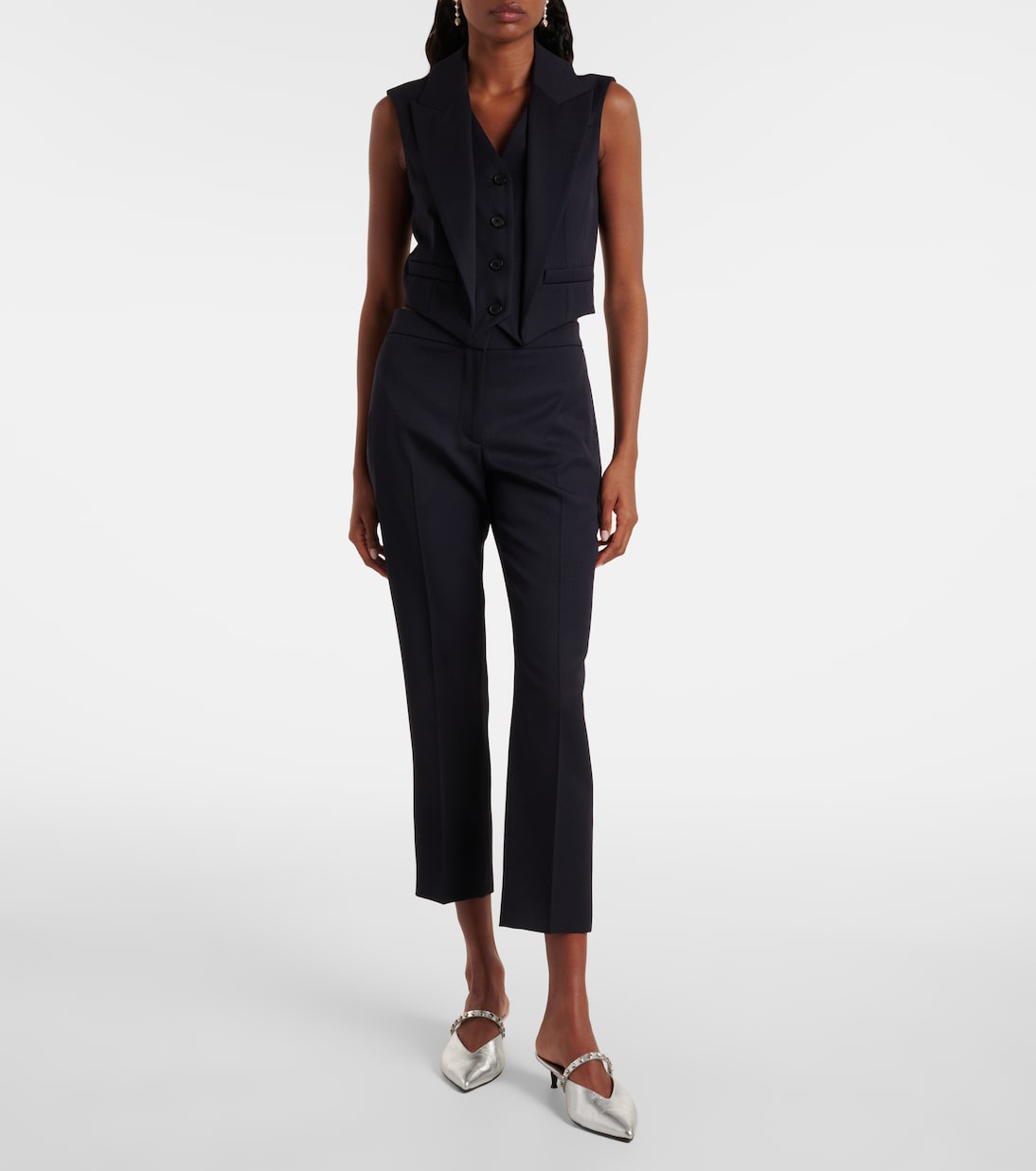 Cropped wool gabardine flared pants | McQueen