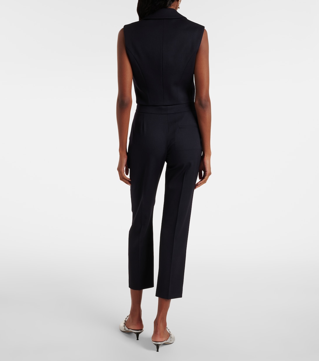 Cropped wool gabardine flared pants | McQueen