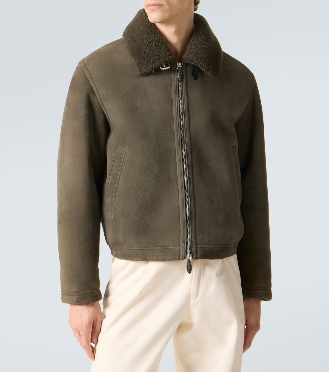 Shearling-lined suede blouson jacket | Berluti