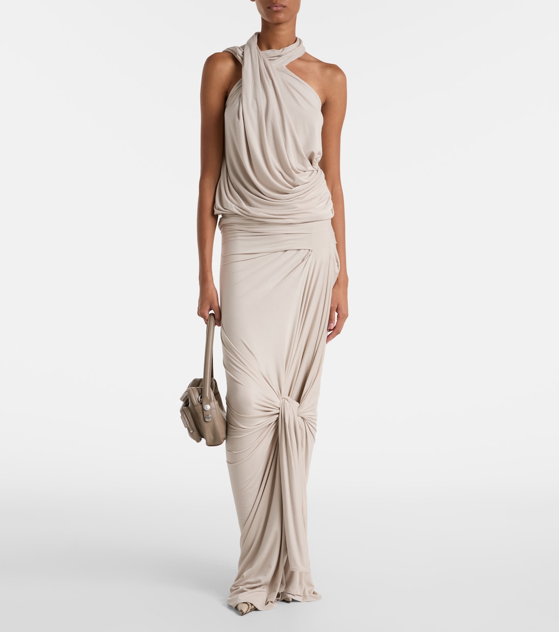 Dalters asymmetric draped halterneck top | Entire Studios