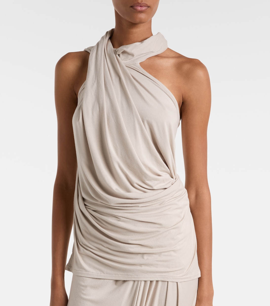 Dalters asymmetric draped halterneck top | Entire Studios