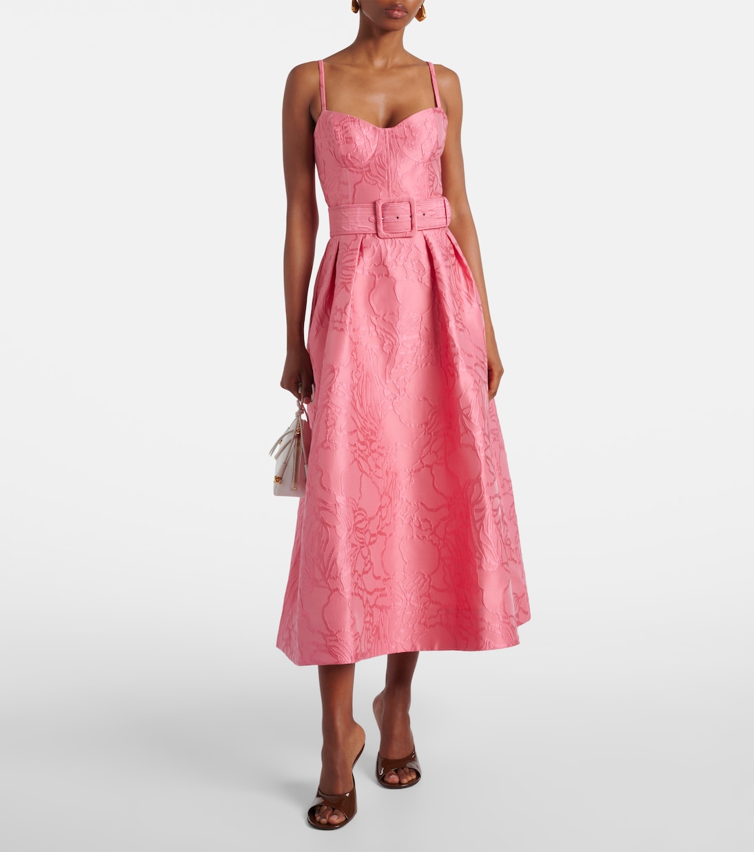 Robe de cocktail Petra en jacquard à fleurs | Rebecca Vallance