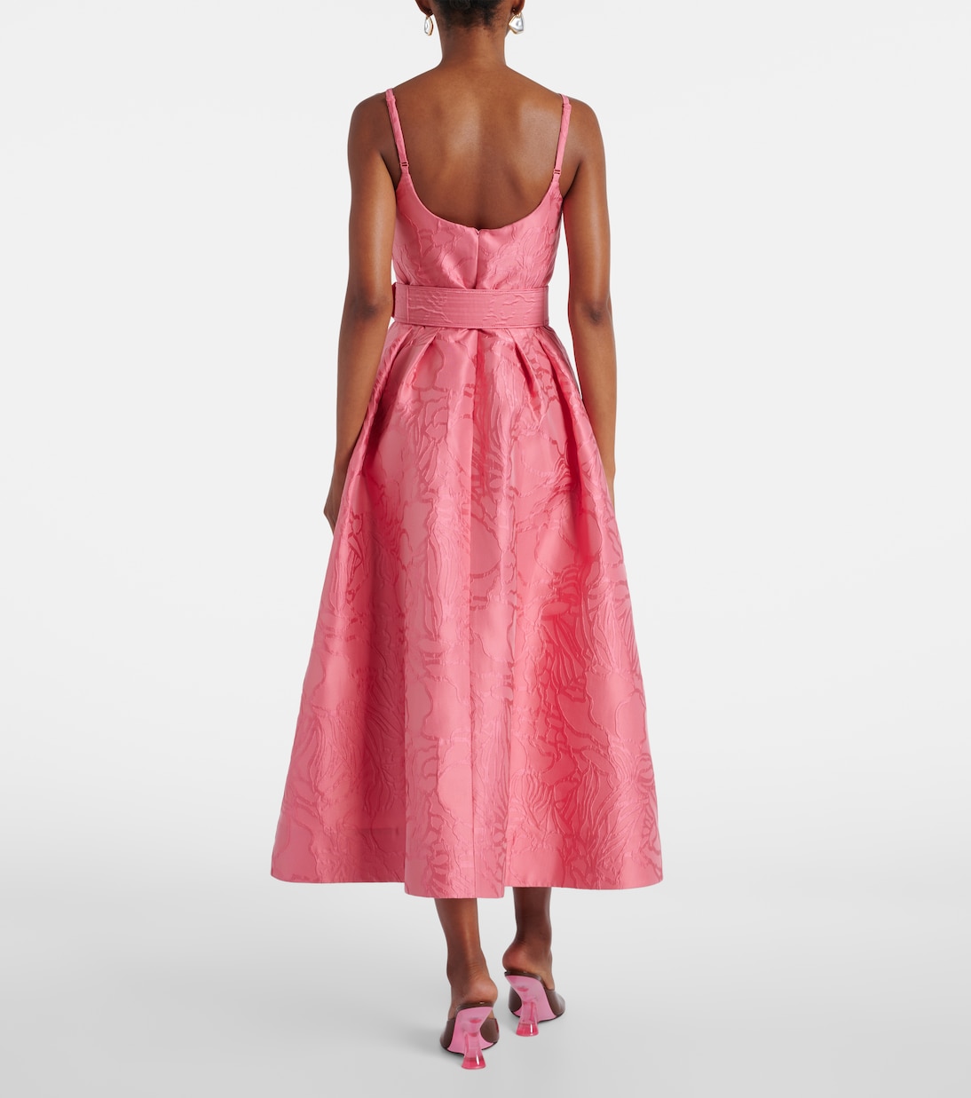 Robe de cocktail Petra en jacquard à fleurs | Rebecca Vallance