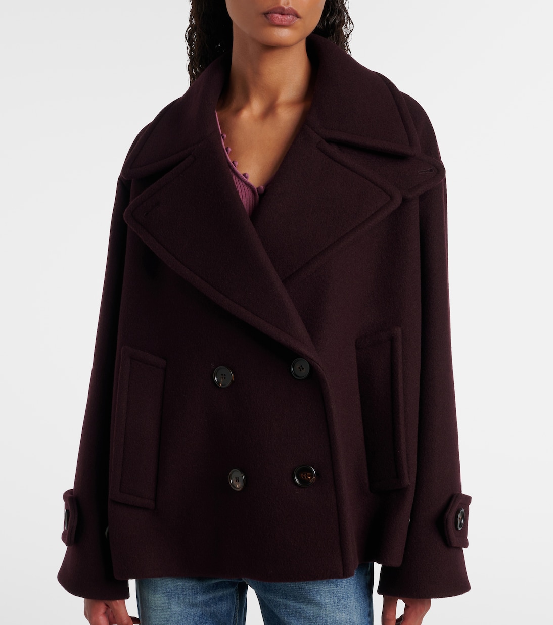 Double-breasted wool-blend coat | Chloé