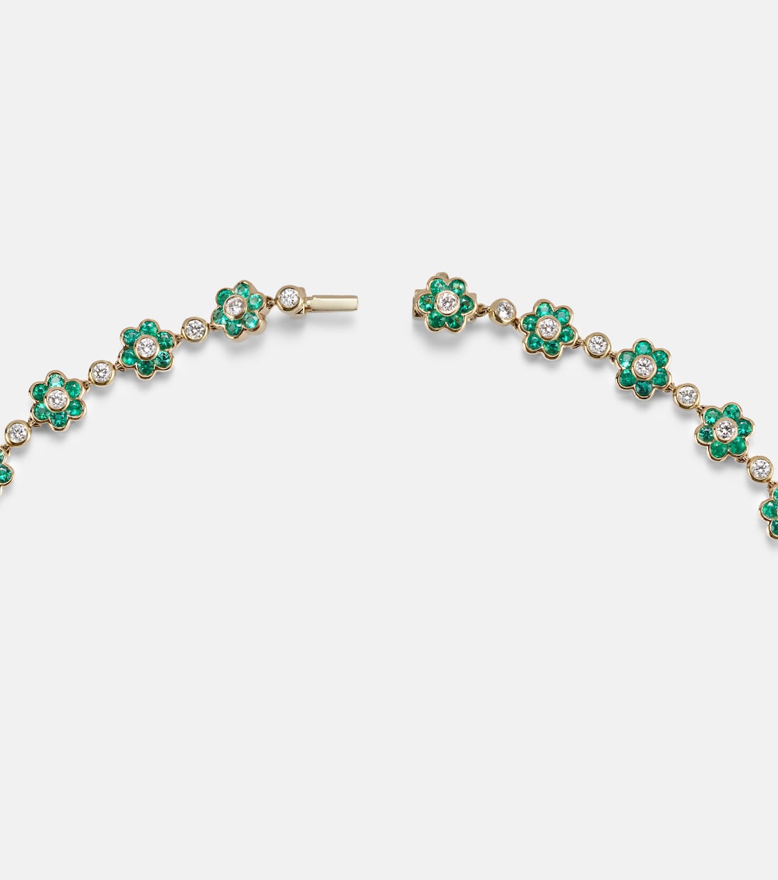Choker Flora Small en or 18 ct, émeraudes et diamants | Anita Ko