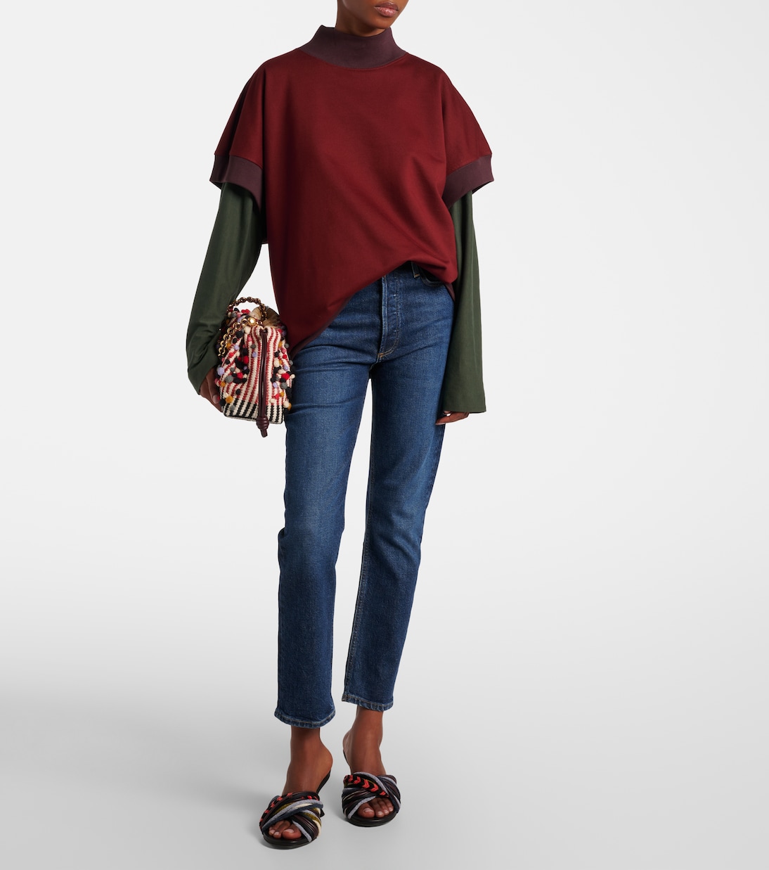 Mid-Rise Straight Cropped-Jeans Riley | Agolde